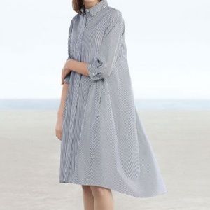 Uniqlo A-Line Striped Shirt Dress sz S